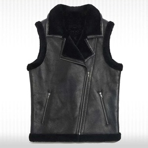 Chaleco de Piel de Oveja Negra para Hombre, Chaleco de Invierno Genuino de Primera Calidad, Chaleco de Piel de Oveja Negra para Hombre - Product Image 4