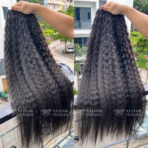 Cutícula de cabello liso rizado Remy de cabello vietnamita crudo alineado de proveedores de cabello de donantes de calidad superior al mejor precio - Product Image 1