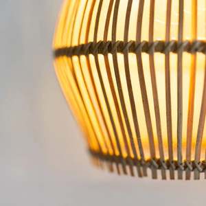 Wholesale Natural Bamboo Lampshade Handwoven Pendant <b>Light</b> Shade Open Weave Ceiling Lamp <b>Cover</b> for Home Decor OEM ODM - Product Image 6