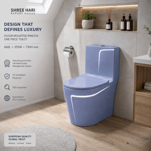 Inodoro de Diseño Elegante en Azul Pastel |   Inodoro Contemporáneo con Diseño Redondeado - Product Image 5