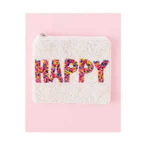 Monedero HAPPY de estilo vintage con bordado de cuentas para uso diario, hecho a mano, con cuentas, tipo clutch para el día del partido. - Product Image 1