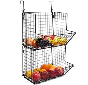 Panier en fil métallique rustique en acier durable avec finition antique, parfait pour ranger les fruits, les légumes et les essentiels de cuisine - Product Image 5