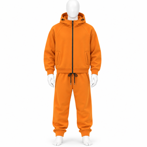 Shorts de survêtement d'hiver décontractés en molleton de coton imprimé avec logo personnalisé de haute qualité, coupe oversize, à manches longues, couleur unie, en vente - Product Image 1