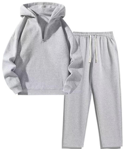 Casual & Relaxed Fit Solid Color Hoodie <b>Tracksuit</b>, Unisex Versatile 2-Piece Set new model - Product Image 4