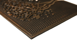 Tapis d'entrée en caoutchouc peint Heartwood Home avec support en PVC antidérapant, design cœur d'arbre, décoratif, résistant - Product Image 3