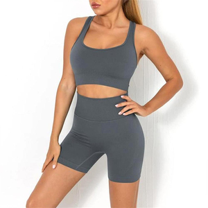 OEM High Quality Sport Wear Women Yoga Set Fitness Seamless Running Shorts Workout Outfits Sports Set - Product Image 2