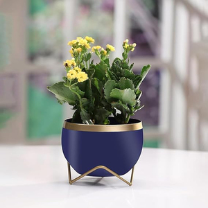 Metal Flower Vase Planter <b>Pot</b> with Iron Stand <b>Pots</b> for Plants, Plant <b>Pots</b> for Home Decoration <b>Succulent</b> <b>Pot</b> Indoor Planter - Product Image 1