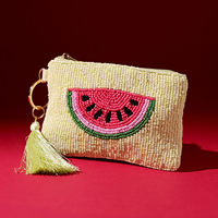 Dompet Koin Bordir Manik-Manik Fesyen Kustom Buatan Tangan Tas Etnik Mini Clutch Bag Penutup Ritsleting Ramah Lingkungan Ringan