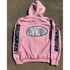 เสื้อฮู้ดปักลายเชนิลล์แบบกำหนดเอง ผ้าฝ้าย 100% สำหรับผู้ชายและผู้หญิง ซิปหน้า ระบายอากาศ กันลม ผ้าถัก - Product Image 4