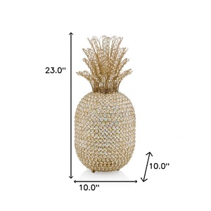 Sculpture d'ananas en cristal, décoration en verre faite à la main, plaquée or, figurine artistique pour table de salon - Product Image 6