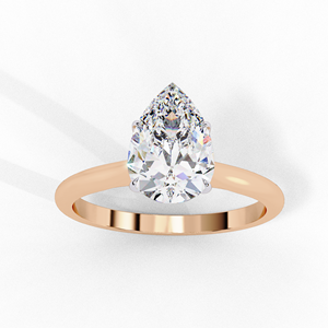 18K Rose Gold 0.90ct Pear Lab Grown Diamond Engagement <b>Ring</b>, E Color VVS, IGI Certified <b>Solitaire</b> Teardrop Bridal <b>Ring</b> Fine Jewe - Product Image 3