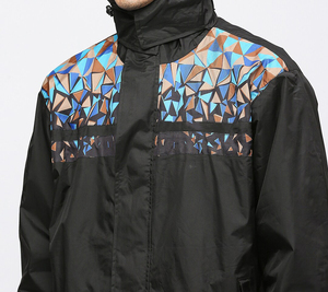New RTS Custom Logo Men's Nylon <b>Wind</b> <b>Breaker</b> Contrast Panel With Pant Set For Summer Breathable Set Highstreet Zipper Jacket - Product Image 3