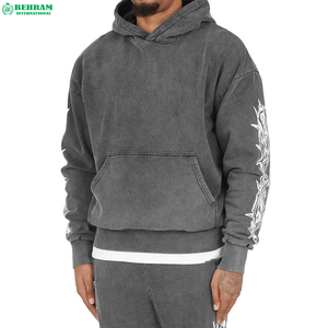 Sudadera con capucha de alta calidad, gruesa, con estampado lavado a la piedra, personalizada para hombre, transpirable, para otoño. - Product Image 4
