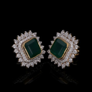 Pendientes de Plata de Ley con Diamantes Verdes Cultivados en Laboratorio, Estilo Vintage, Unisex, Cuadrados, Lujosos - Product Image 4