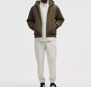 เสื้อฮู้ดดี้ผู้ชาย OEM คุณภาพสูง ผ้าฝ้าย 100% ซิปคู่ ปักโลโก้ตามสั่ง พร้อมเทคนิคการพิมพ์ลายแบบปัก  ทรงไหล่ตก - Product Image 2