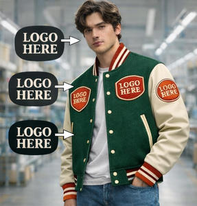 Fabricante de Chaquetas Varsity Personalizadas de Invierno, Chaqueta de Béisbol con Logotipo Bordado OEM, Chaqueta Universitaria de Lana y Cuero para Hombre y Mujer - Product Image 1