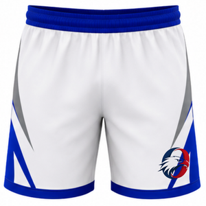 Shorts de volley-ball blancs et bleus, bas de tenue professionnels pour équipes sportives, uniforme de match, vêtements d'entraînement confortables pour la compétition athlétique - Product Image 1