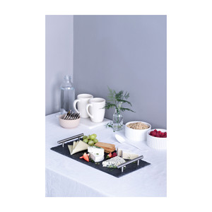 Natural <b>Slate</b> Tray With Handles Rectangular <b>Serving</b> <b>Platter</b> For Kitchen And Dining - Product Image 2