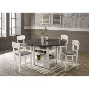 Sgabelli da Bar/Seggioloni da Pranzo Imbottiti Transizionali Altezza Bancone, 2 Pezzi, Finitura Grigio Gesso, Mobili in Legno - Product Image 6