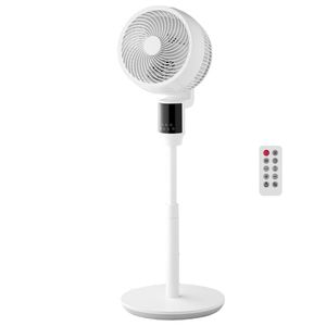 9 Inch Quiet DC Motor Pedestal Fan 80 Degrees Oscillation <b>Remote</b> <b>Control</b> 9 Speeds 4 <b>Smart</b> Modes Tower Pedestal Fan Product - Product Image 1