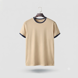T-shirt pour homme à col rond en coton 100% - Dernier design - Impression sérigraphique - Épaules tombantes - Logo personnalisé - Respirant - Haute qualité - Product Image 4
