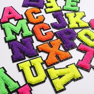 Luxury Chenille Letter Embroidery <b>Patch</b> with Gold Edge Iron <b>On</b> <b>Sew</b> <b>On</b> Alphabet A to Z <b>Patches</b> for Hats Clothing Jackets Hoodies - Product Image 6