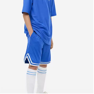 กางเกงบาสเก็ตบอลตาข่ายสีน้ำเงินล้วนสำหรับผู้ชายขายส่งแบบสั่งทำพิเศษ - Product Image 1