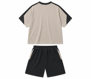 Conjunto de Dos Piezas de Verano para Hombre, Personalizado OEM, Talla Grande, Camiseta Casual con Cuello Redondo y Pantalones Cortos a Juego, Tejido 100% Algodón, de Secado Rápido - Product Image 4
