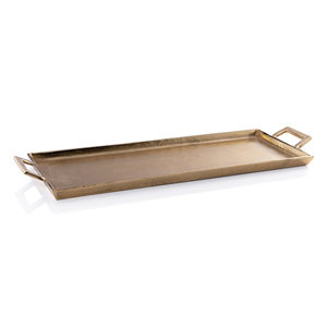 Modern Metal Aluminum Serving <b>Tray</b> With Handle Tea Coffee And Snacks Serving <b>Tray</b> Gold Plated Handcrafted Hotels Supplies - Product Image 2