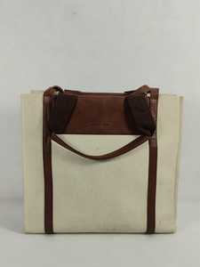 Premium <b>Canvas</b> <b>Tote</b> Shopping <b>Bag</b> with Stylish Brown Pu Leatherite Top Panel, Durable Pu Leatherite Trim and Handles - Product Image 1