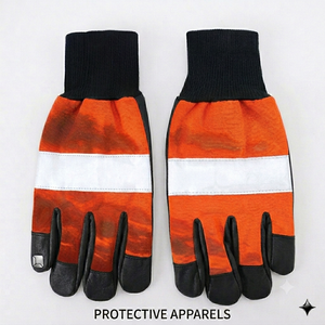 Gants anti-coupure pour tronçonneuse, haute qualité, couleur personnalisée jaune orange noir, imperméables - Product Image 3
