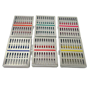 Plateau de cassettes dentaires manuel en acier inoxydable pour usage clinique, boîte de stérilisation réutilisable, rangement sécurisé pour instruments dentaires - Product Image 1