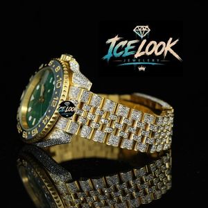 Reloj de Pulsera de Cuarzo Automático con Esfera Verde y Tono Dorado, 42 mm, Correa de 20 mm, Aspecto de Cristal, Elegante y Lujoso para Hombre - Product Image 4