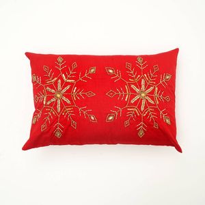 Cuscino Lombare 100% Poliestere con Lavorazione a Perline, Morbido ed Elegante, 24X16, Cuscini Decorativi e Cuscini per Seduta - Product Image 1