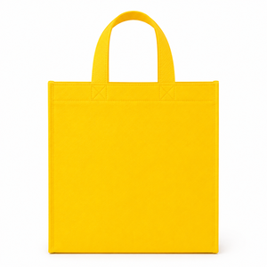 Grand sac fourre-tout en tissu non tissé jaune avec motif de lettres, poignée en corde et fermeture supérieure - RRD Exim - Product Image 5