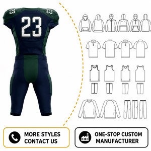 Uniforme de Fútbol Americano Personalizado para Hombre, Sublimado, Transpirable, de Poliéster, Color Verde Oliva, Número 23 - Product Image 2