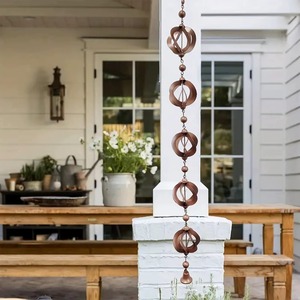 Chaîne de pluie en cuivre la plus vendue, conçue pour compléter la décoration extérieure et l'aménagement paysager de luxe - Product Image 3