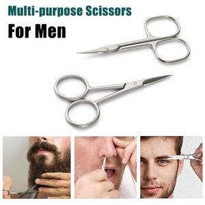 Petit ensemble de ciseaux à ongles en acier inoxydable 2 pièces avec lames courbées et kit de soin des cuticules pour usage esthétique - Product Image 2