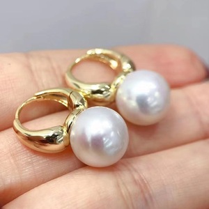 Pendientes de Perlas Blancas Edison de Plata de Ley S925 de Alta Calidad de 11-12 mm, Diseño Retro de Hebilla para Oreja, Simple y Elegante - Product Image 2