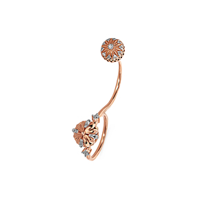 Elegant Rose Gold Secret Bloom Flower <b>Ring</b> Featuring Diamond Accents and Floral <b>Dome</b> Design Luxury Fashion Jewelry for Women - Product Image 3
