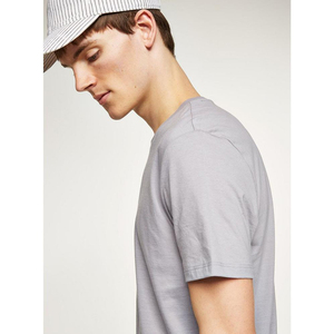 Camiseta de Manga Corta para Hombre, Cuello Redondo, Color Gris, Estilo Casual, Tejido de Punto, 100% Algodón, Diseño Liso - Product Image 2