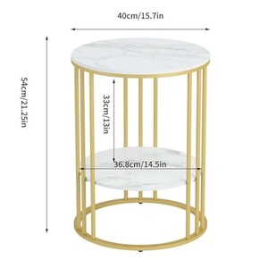 Premium White Marble Gold Metal Side <b>Table</b> Wholesale | Modern Round Accent <b>Table</b> India - Product Image 3