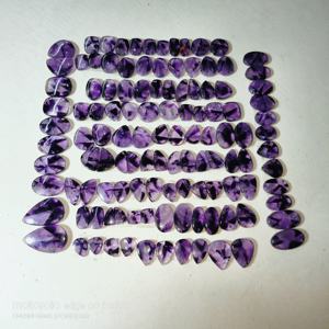 Ametyste violette naturelle, formes variées, cabochons polis, pierres en vrac certifiées par un tiers pour la fabrication de boucles d'oreilles et de bijoux, 10-25mm, 3-5g - Product Image 1