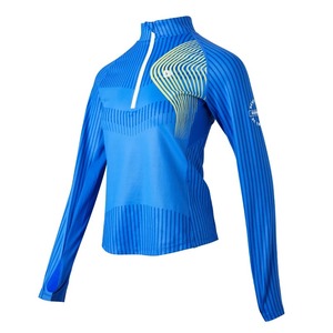 <b>Women</b> Fitness Sports Long Sleeve <b>Top</b> Quick Dry Gym Yoga Shirt Quarter <b>Zip</b> Slim Fit Running Workout Activewear Front - Product Image 1