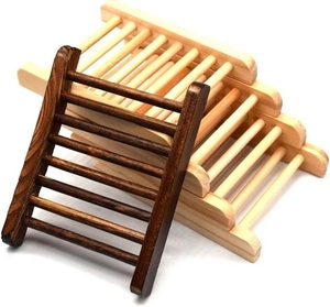 Bamboo Soap Holder Wooden Soap Dish Drainage Rack Bathroom <b>Shower</b> <b>Accessory</b> - Product Image 1