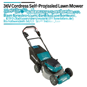 Tondeuse à gazon autotractée sans fil 36V, bleue, alimentée par batterie, pour jardin - Product Image 2