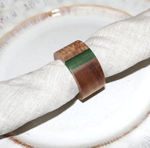 Trending Wood & Resin Napkin Ring Brown Color Transparent Custom Made Napkin Ring Hot Sale - Product Image 5