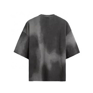 Camisetas Casuales de Lona Vintage con Lavado Ácido para Hombre, de Algodón, con Hombros Caídos, Cuello Redondo Personalizado y Estampado de Dibujos Animados, Manga Corta - Product Image 1