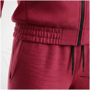 Conjunto Deportivo con Capucha y Cremallera para Mujer, Estampado Rojo y Negro, Manga Larga, Informal, para Otoño, Transpirable, de Poliéster, Peso Medio, Corte Regular - Product Image 5