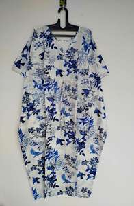 Robe Kaftan Élégante pour Femme, Luxe, Florale, Vintage, Longueur Genou, en Coton, avec Embellissements en Dentelle, Coupe Ample et Intemporelle, Style A-Line - Product Image 4